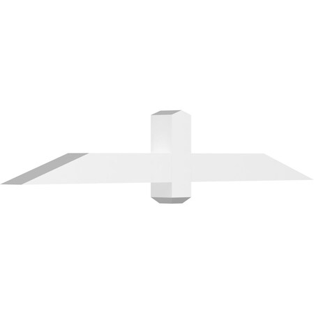 Ekena Millwork Eugene Architectural Grade PVC Gable Bracket, 60"W x 10"H x 4"D x 4"F, 4/12 Pitch GBP060X10X0404EUG00
